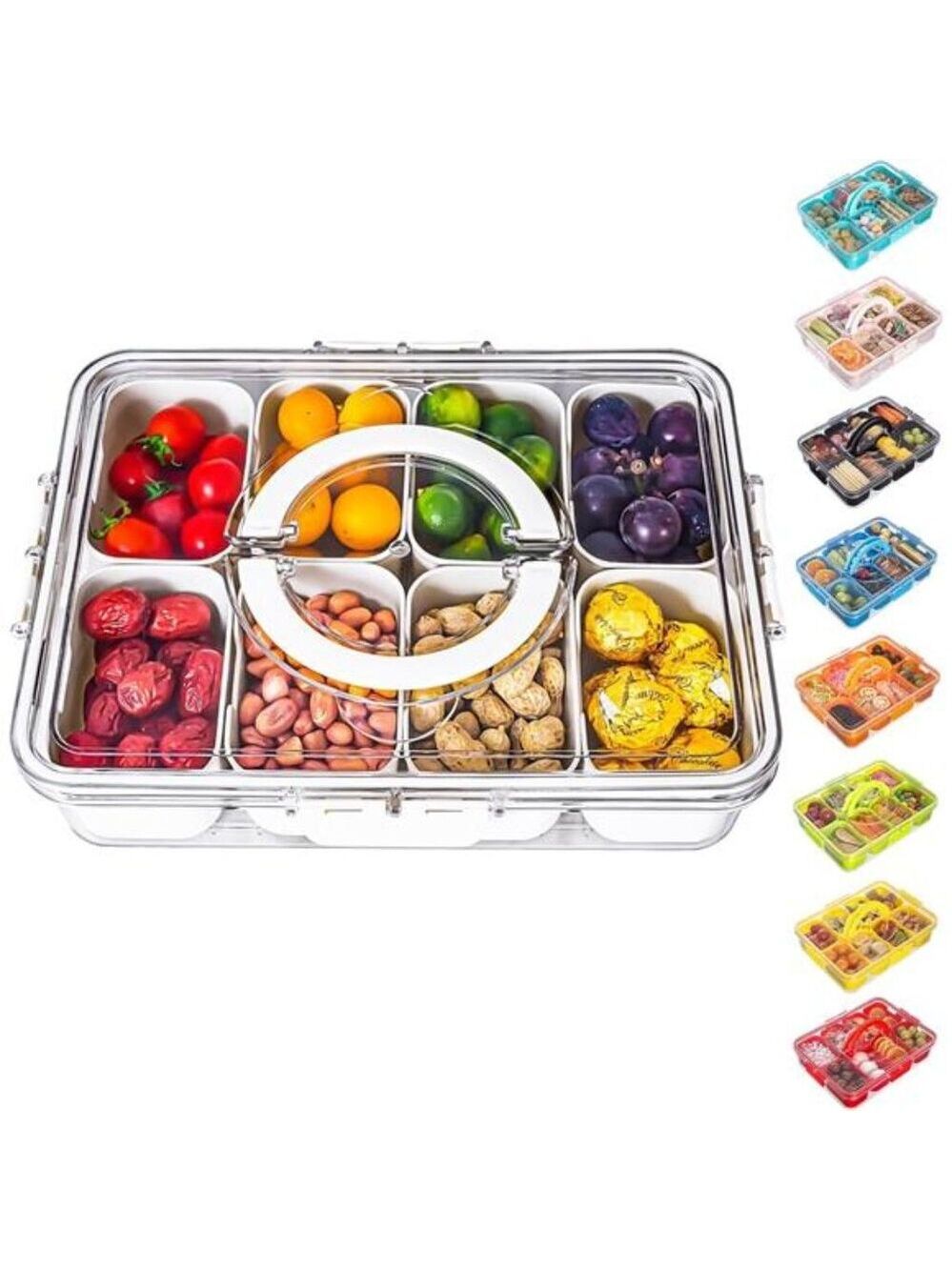 Clear Snack Container Divided Serving Tray Portable Party Charcuterie Box